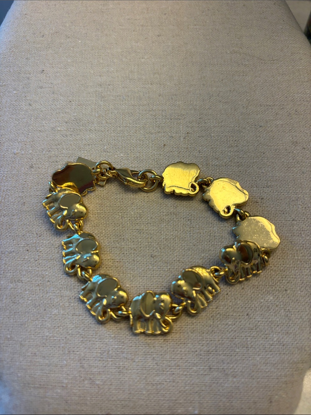 Gold Elephant Link Bracelet